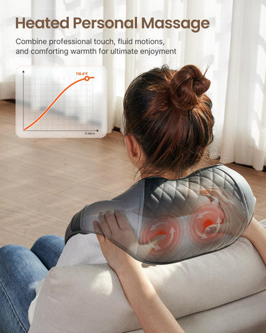 Renpho Neck Massager, [ ] Shiatsu Neck And Back Massager, 5D Kneading Neck Massager For Pain Relief Deep Tissue, Neck And Shoulder Massager With Heat, Massage Pillow For Neck Back Shoulder