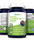 NusaPure Acetyl L-Carnitine 750mg Per Caps 150 Veggie Capsules (Non-GMO & ) High Potency Acetyl L Carnitine (ALCAR) Supplement Pills