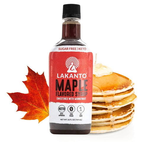 Lakanto Sugar Free Maple Syrup With Monk Fruit & Erythritol For Pancakes, Waffles, Oatmeal, Coffee, Tea, Granola, Frosting & Dressing, Zero Sugar, Keto, Vegan, Gluten Free, 1 G Net Carbs, 13 Fl Oz