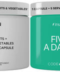Codeage 5 Servings of s & Veggies Equivalent in 1 Single Capsule, Food Non-GMO, 15 Greens & s All-in-One Pill, Eat Vegetables for Wellness Vegan Vitamins Supplement, 60 ct