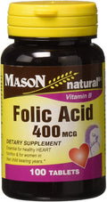Mason Vitamins Folic Acid 400 mcg Tablets, 60 Count