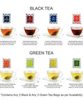 Octavius Assorted Tea Sampler Set (6 Flavors 100 Tea Bags) | Black & Green Tea Sampler Pack | Tea Set | Pack of 2