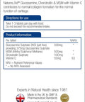Natures Aid Glucosamine MSM and Chondroitin with Vitamin C 180 Tablets