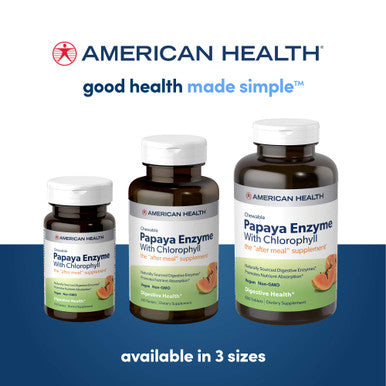 American Health Papaya Enzyme With Chlorophyll 250 Chewable Tablets