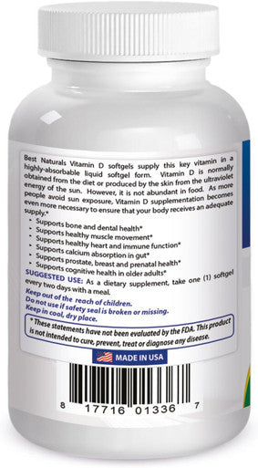 Best Naturals Vitamin D3 10000 Iu Softgel 240 Count