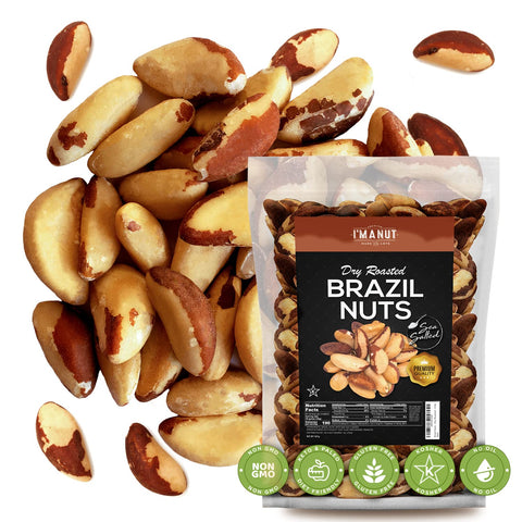Premium Wild Harvested Raw Brazil Nuts, 1 lb (16oz) ÃƒÂ¢Ã¢â€šÂ¬Ã¢â‚¬Å“ High Selenium, Batch Tested Peanut & Gluten Free, Non-GMO, Kosher, Resealable Bag