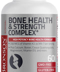 Bronson Bone Health & Strength Complex High Potency Formula 200 Mcg Of Vitamin K2 As Mk7, Plus Calcium, Boron, Cissus Quadrangularis, Magnesium, Vitamin D3, And More - Non-Gmo, 60 Tablets