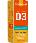 Nutrasumma Vitamin D3 1000 Iu Spray -1Oz- Naturally High Absorption Rate Supports Bone Boosts Immune System Vitamin Supplement