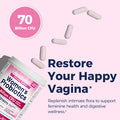 NewRhythm Women's Probiotics Organic Prebiotics 70 Billion CFU 10 Strains Vaginal Probiotics for Urinary & Digestive Health 30 Vegan Capsule