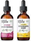 Wild & Organic Liver Cleanse Tincture 2 Fl Oz & Dandelion Root Tincture 2 Fl Oz