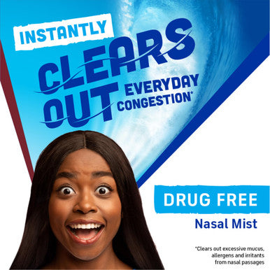 Afrin Saline Burst Extra Strength Daily Nasal Mist, Nose Spray for Everyday Congestion Relief, Hypertonic Seawater Saline Nasal Spray with Dual Nozzle, Drug Free Sinus Rinse, 5 oz