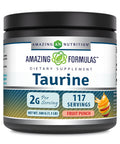 Amazing Formulas Taurine 500 Grams (1.1 Lb) Powder Supplement | 2000 Mg Per Serving | 111 Servings | Non-Gmo | Gluten Free | Made In Usa (Fruit Punch)