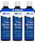 Trace Minerals ConcenTrace Drops 72+ Minerals Ionic Liquid Magnesium, Chloride, Potassium Low Sodium Energy Electrolytes Hydration 288 Day Supply 8 fl oz (Pack of 3)