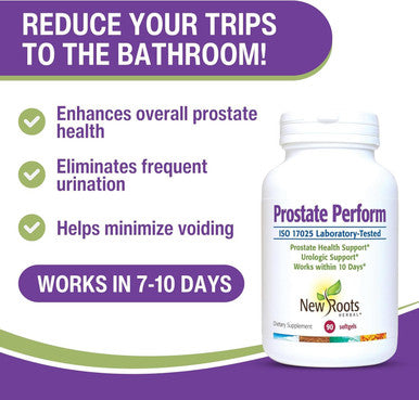 Roots Prostate Supplement + Super Blend 16 Powerful Herbals: Saw Palmetto, Plant Sterols, Rye Flower, Borage Oil, Cranberry, Olive Oil, Zinc, Selenium (14 Softgels) - Urinary Health Supplement