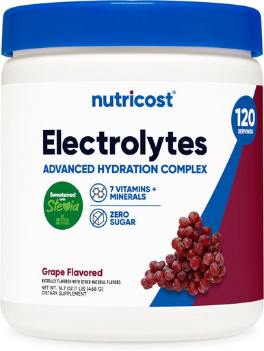 Nutricost Electrolyte Complex Powder (120 Servings Grape) - Hydration Supplement Drink Mix With Vitamins And Minerals