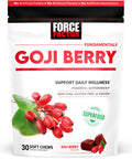 Force Factor Goji Berry Soft Chews Superfood Antioxidants Supplement to Support Healthy Eyes and Skin, Immune Health, and Inflammation, Non-GMO, Gluten-Free, & Vegan, Goji Berry Flavor, 30 Soft Chews