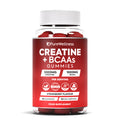 PureWellness Creatine and BCAA Gummies - 5000mg Creatine Monohydrate 1000mg BCAAs per Serving - Chewable Vegan Sugar Free Gummies Strawberry Flavour (1 Month Supply)