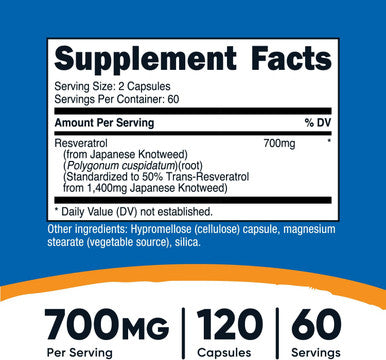 Nutricost Resveratrol 700Mg, 120 Capsules - Vegan, Gluten Free, Non-Gmo