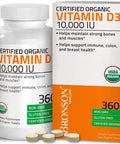 Bronson Vitamin D3 10,000 IU (1 Year Supply) for Immune Support + Bronson Zinc Triple Play 30 mg Triple Coverage Immune Support