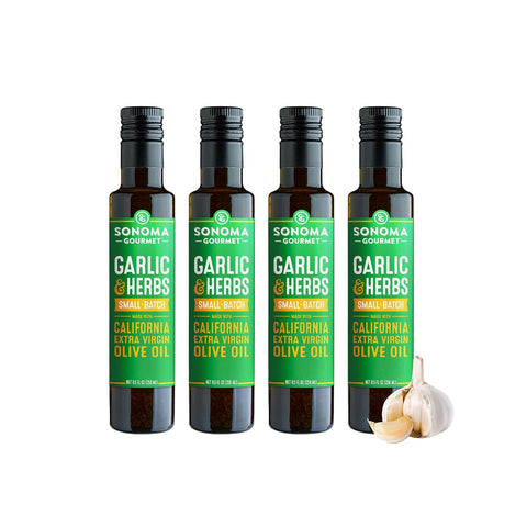 Sonoma Gourmet: Garlic & Herbs Flavored Olive Oil | 100% California Extra Virgin Olive Oil | 8.5 FL OZ (Pack of 2)