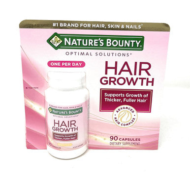 Nature's Bounty Hair Growth Supplement 1 Per Day Clinically Shown To Support Thicker Fuller Hair With Biotin Silicon & Arginine 90 Capsules