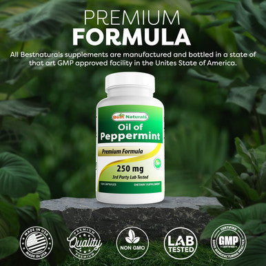 Best Naturals Peppermint Oil Bowel Soothing Dietary Supplement 250 mg 120 Count