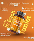 Weightworld Vitamin B12 High Strength 1000mcg - 1+ Year Supply - 400 Chewable & Vegan Vitamin B12 Tablets - Sugar- Methylcobalamin - Vit B12 Supplement for Tiredness & Fatigue - Lemon Flavour - Made in The UK