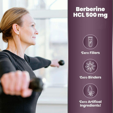 Simply Natures Pure Premium Berberine HCl 500mg - 120 Capsules Cardiovascular Gastrointestinal Immune Support Chromium Cinnamon