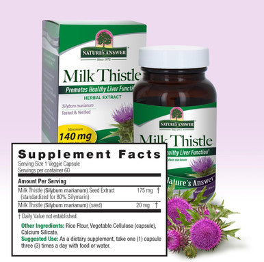 Nature'S Answer Milk Thistle Capsules 60 Count - 80% Silymarin Seed Extract