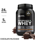 Optimum Nutrition (On) Performance Whey Protein Powder 24G Protein 5G Bcaa 1Kg (Chocolate Milkshake) Whey Protein Blend With Whey Protein Isolate
