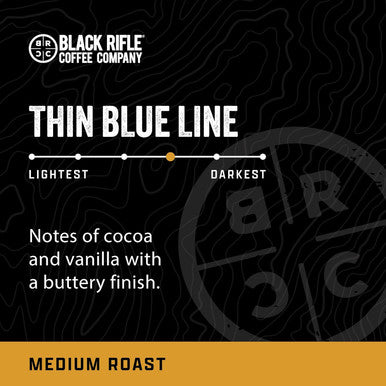 Black Rifle Coffee Company Thin Blue Line (Medium Roast) Whole Bean Coffee 12 Ounce Bag Of Coffee Beans Medium Roast Coffee Beans Created To Benefit Law Enforcement Officers And Their Families