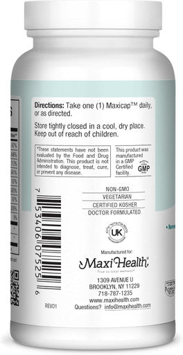 Maxi Health Vitamin B-50 Complex - with Inositol & Biotin - Stress Formula - 250 Capsules - Kosher