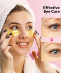 Komoko 25-Pairs 24K Gold Under Eye Patches Skin Care Golden Under Eye Mask Anti-Aging Collagen & Amino Acid Eye Mask For Removing Dark Circles Puffiness And Wrinkles Refresh Your Under Eye Skin