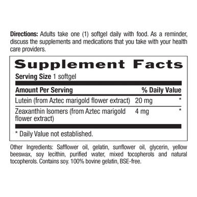 Country Life Lutein With Zeaxanthin 20Mg Supports Eye Health 60 Softgels Certified Gluten Free