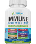 10 In 1 Immune System Support Supplement - Vitamin C (1000 Mg), Quercetin, Vitamin D3 (5000Iu), Zinc (40 Mg), Elderberry, Echinacea, Turmeric, Ginger, Garlic, Black Pepper