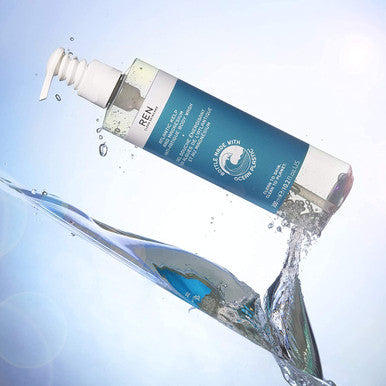 REN Clean Skincare - Atlantic Kelp and Magnesium Anti-Fatigue Body Wash - Energizing Vegan Body Wash with Natural Essential Oils in Recycled Ocean Plastic Bottle, 10.2 Fl Oz