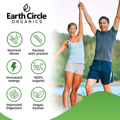 Earth Circle Organics Organic Chlorella Powder Superfood | Kosher | Broken Cell Wall ChlorophylI Vegan Super Green Algae Clean Chlorella High in Protein Fiber & Amino Acids - 4oz
