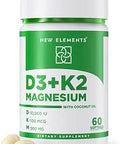 Vitamin D3 K2 10000 IU with Magnesium Glycinate 500mg Bone Health Immune Support Energy and Mood NonGMO GlutenFree SugarFree Softgels for Women and Men (60 softgels)