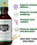 Mother Nature Organics Superfoods for Organic Living Usda Organic Black Seed Oil (8Oz) - Premium Cold-Pressed, Non-Gmo, Unrefined, Vegan Nigella Sativa Oil. Potent For Digestive Health, Immune Support, Brain Function, And Joint Mobility.