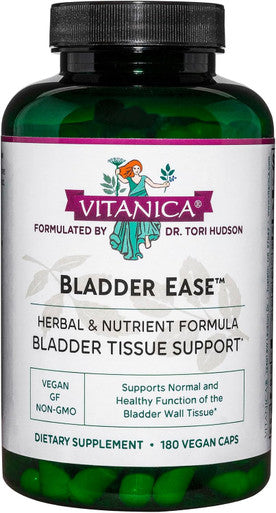Vitanica Bladder Ease - Herbal Supplement for Bladder Health - Bladder Supplement with Vitamin A Bioflavonoids & Quercetin - Vegan Supplement for Women & Men - 180 Capsules
