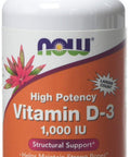Now Foods Vitamin D3 1000IU Standard Capsules, 360-Count