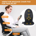 Mynt Vibration Massage Seat Cushion Memory Foam Support Chair Pad, Back Massager With 8 Vibrating Motors & Soothing Heat,Electric Seat Massager For Home Office Use(Black)