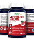 Cranberry 180 Veg Caps 60,000 mg | with 2.5 mg Bioperine | Non-GMO,