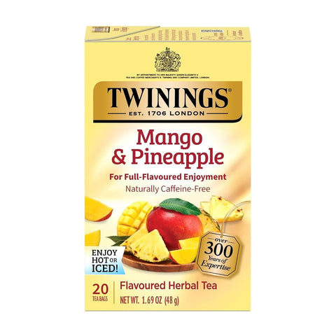 Twinings Lemon & Ginger, Caffeine-Free Herbal Tea Bags, 100 CT Box (1 Pack) | Spicy & Tangy, Ginger, Lemon Peel, Lemongrass, Blackberry Leaves, Soothe Digestion, 100 Foil Lined Individually Wrapped Bags