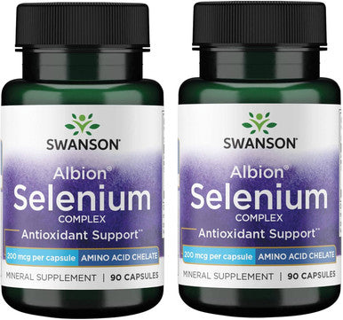 Swanson Albion Complexed Selenium 200 mcg 90 Capsules (2 Pack)