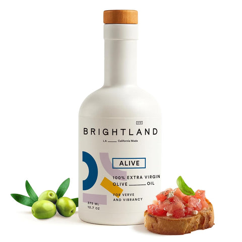 Brightland California Olive Oil Extra Virgin, The Duo ÃƒÂ¢Ã¢â€šÂ¬Ã¢â‚¬Å“ First Cold-Pressed Olive Oil Made with Early-Harvest Olives ÃƒÂ¢Ã¢â€šÂ¬Ã¢â‚¬Å“ Polyphenol Rich & Artfully Crafted - 12.7fl oz Bottles (Pack of 2)