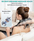 Nekteck Neck Massager, Cordless 6D Shiatsu Neck And Back Massager, Neck Massager For Pain Relief Deep Tissue, Ideal For Men And Women, Ideal For Home, Office And Car, With Heat, Black