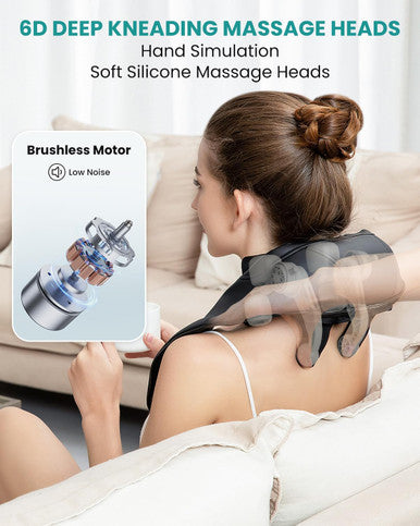 Nekteck Neck Massager, Cordless 6D Shiatsu Neck And Back Massager, Neck Massager For Pain Relief Deep Tissue, Ideal For Men And Women, Ideal For Home, Office And Car, With Heat, Black