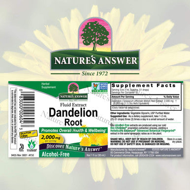 Nature'S Answer Alcohol Dandelion Root Extract 1 Fluid Ounce | Promotes Overall Wellness | Non GMO | Cruelty | Made in The USA