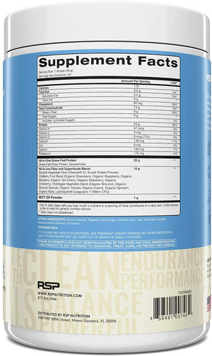 RSP TrueFit - Protein Powder Meal Replacement Shake for Weight Loss, Grass Fed Whey, Organic Real Food, Probiotics, MCT Oil, Non-GMO, Gluten Free, No Artificial Sweeteners, 2 LB Vanilla